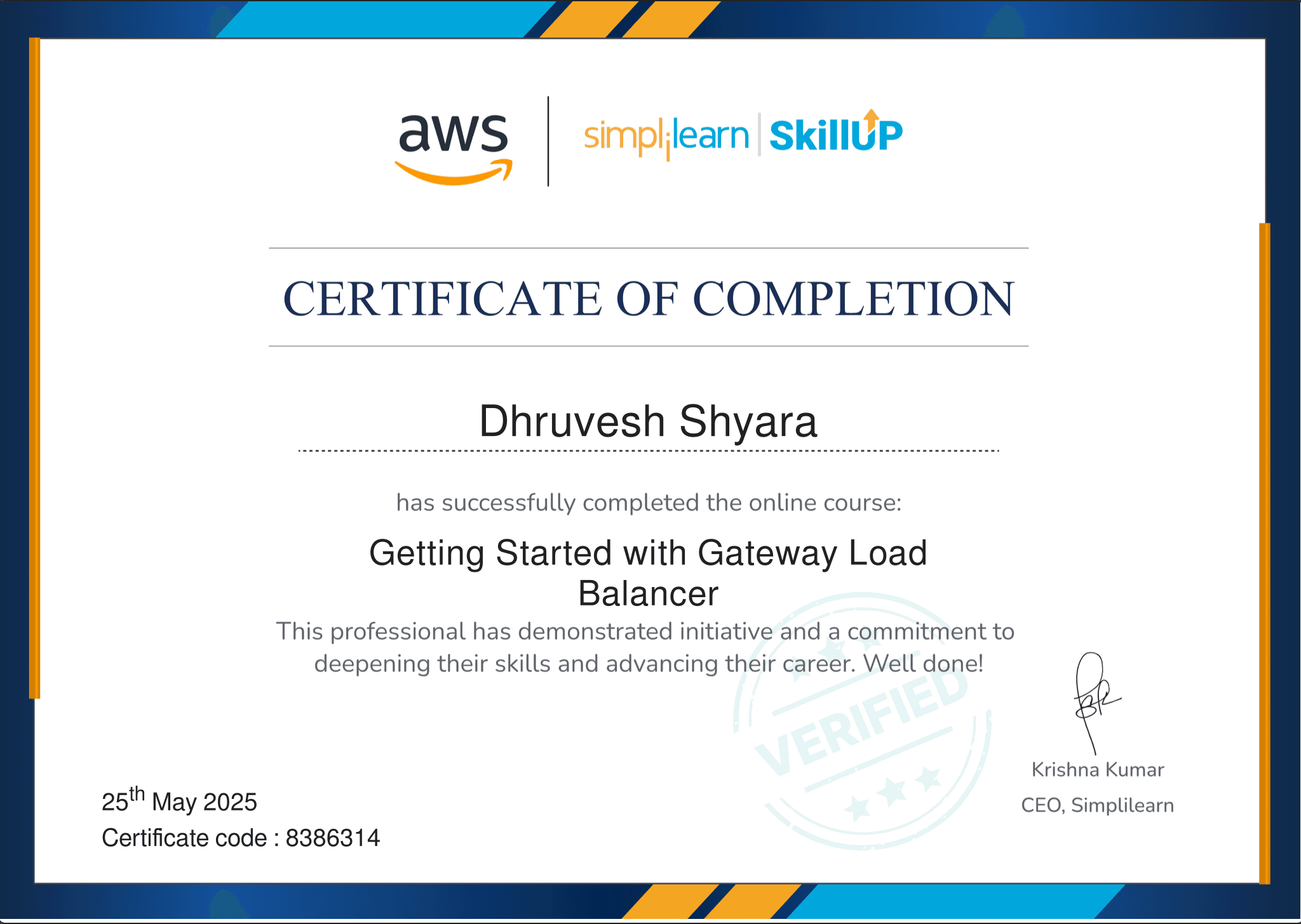 Getting Started with Gateway Load Balancer certificate